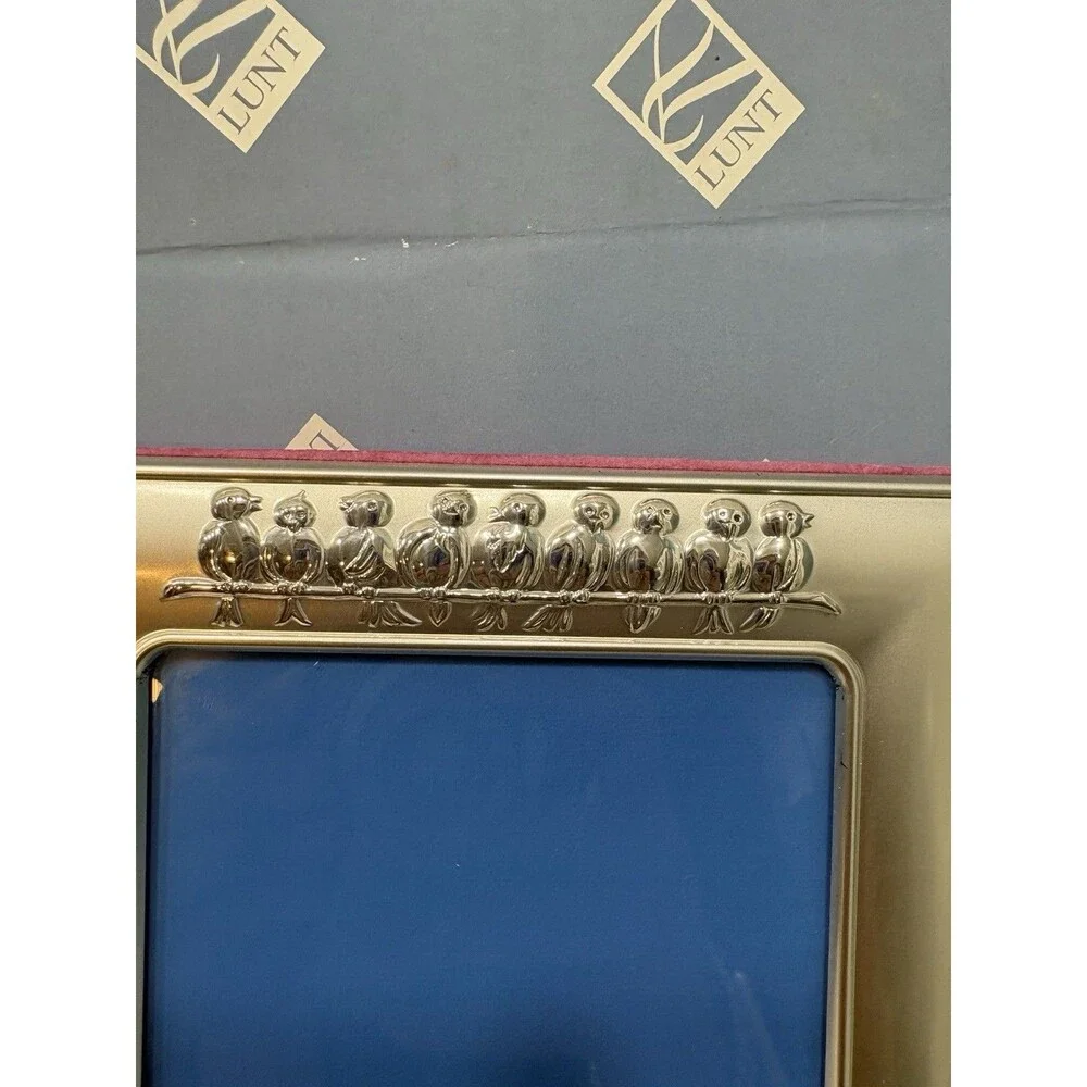 Camilletti Argenterie Lunt Silversmiths Baby Birds From Pink Picture Frame